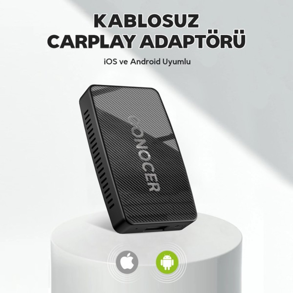 Conocer Iphone Ios ve Android Uyumlu Kablosuz Carplay Adaptörü Oto Görüntü Sistemleri Fiyatı