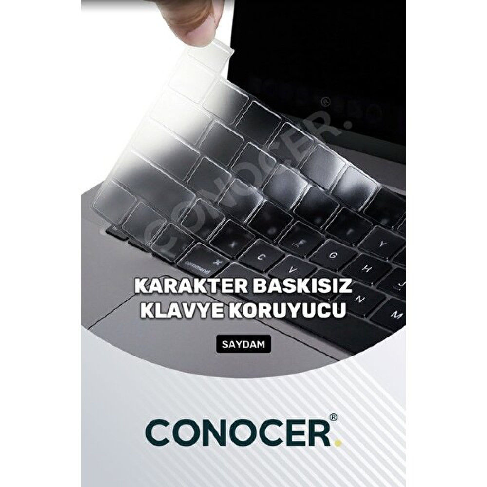 Conocer Macbook Pro M2 13INC Uyumlu Klavye Koruyucu A2289 2251 A2338 A2141 Türkçe Baskı - Buzlu Şeffaf Tablet Pc Aksesuarları Fiyatı