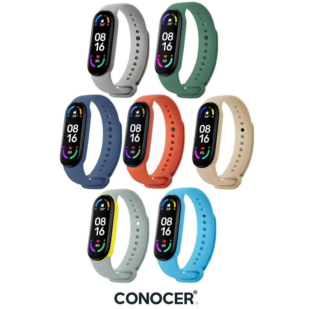 CONOCER Xiaomi Mi Band 5 Ve 6 Uyumlu Silikon Yüksek Kalite Kordon Kayış [7li Set] Akıllı Bileklik Fiyatı