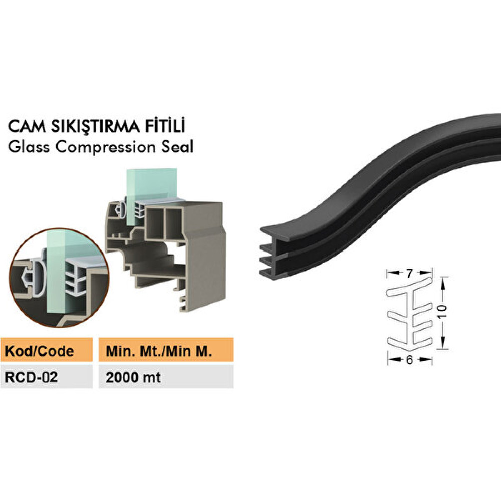 Contacall Duşakabin Cam Sıkıştırma Contası -Rcd-02-Kahve Duşakabin Cam Sıkıştırma Contası 25 Metre Kahvecam Sıkıştırma Fitili Boya Malzemeleri Fiyatı