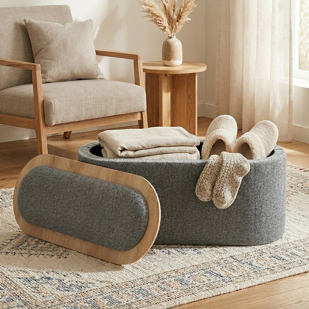 Contes Bohem Sandıklı Orta Sehpa Puf/bench, Gri Orta Sehpa Fiyatı