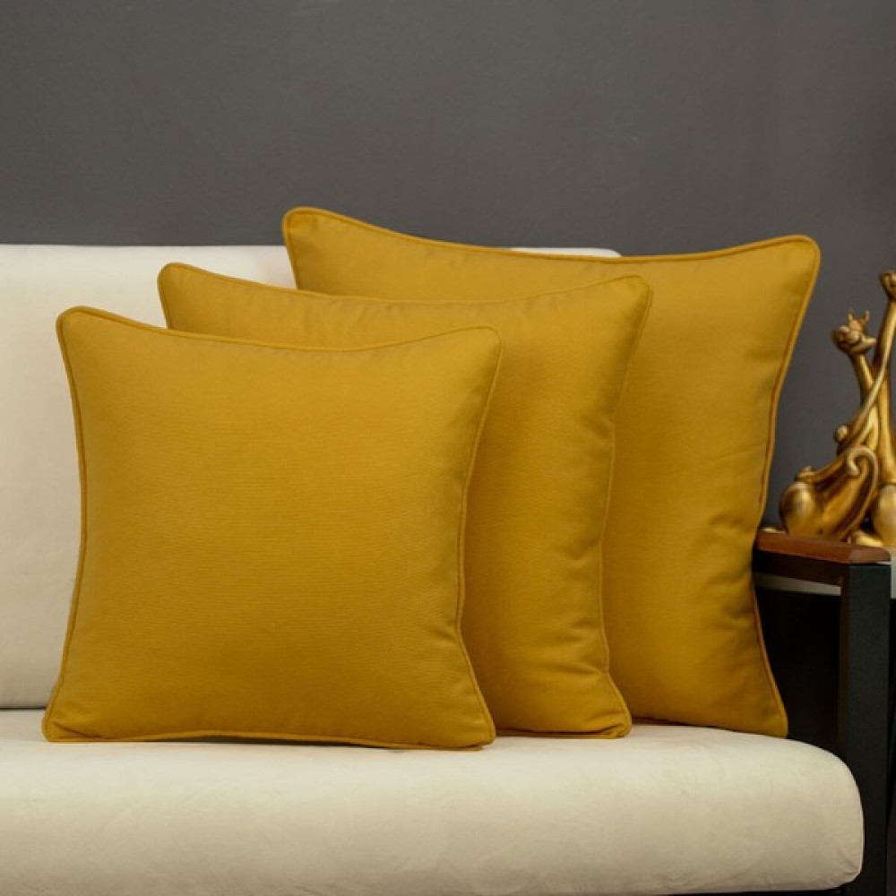Conthes Hardal Sarısı Rengi Kırlent Kılıfı Duck Kumaş - 45 x 45 cm - Sarı Kırlent / Mobilya Yastığı Fiyatı
