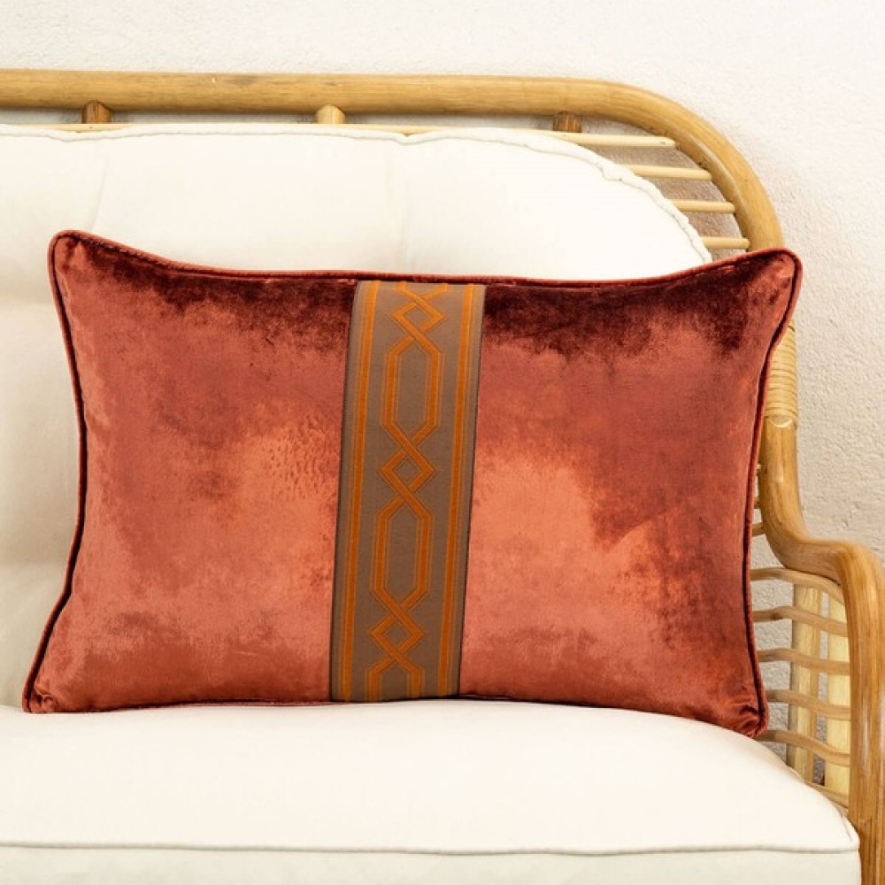 Conthes Yatay Bakır Renk Bordür Kırlent Kılıfı - 35 x 50 cm Kırlent / Mobilya Yastığı Fiyatı