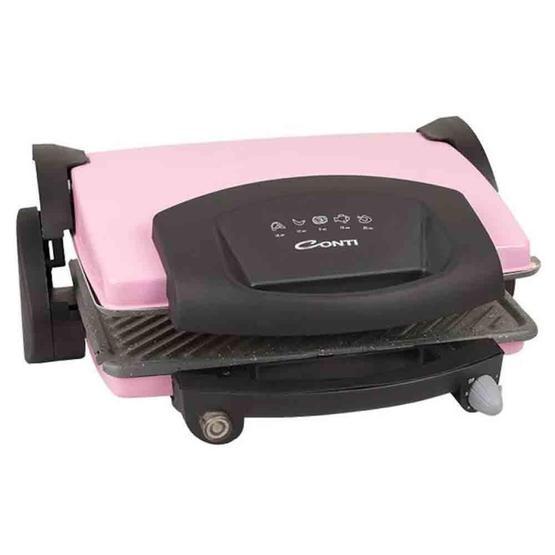 Conti CG-930 Crispy Trendy 2000 W 6 Adet Pişirme Kapasiteli Teflon Çıkarılabilir Plakalı Izgara ve Tost Makinesi Pembe Tost Makineleri Fiyatı