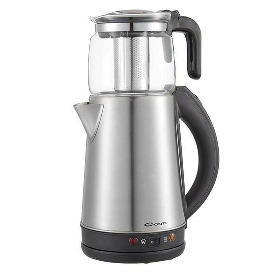 Conti CTM-100 Teamaker 1800 W 1.2 lt Demleme 1.8 lt Su Isıtma Kapasiteli Çay Makinesi Inox Çay Makineleri Fiyatı