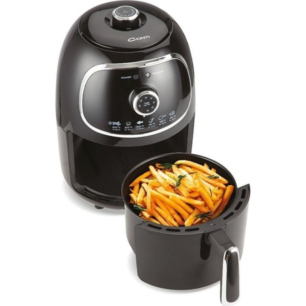 Conti Frito CDF-401 Yağlı Yağsız Pişirilebilir Fritöz 2.0 Litre 1000 Watt - Siyah Fritözler Fiyatı