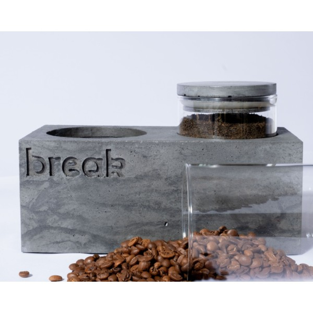 Conwoo Atelier Break 2 -Beton Çay & Şeker & Kahve Standı - Koyu Gri Saklama Kapları Fiyatı