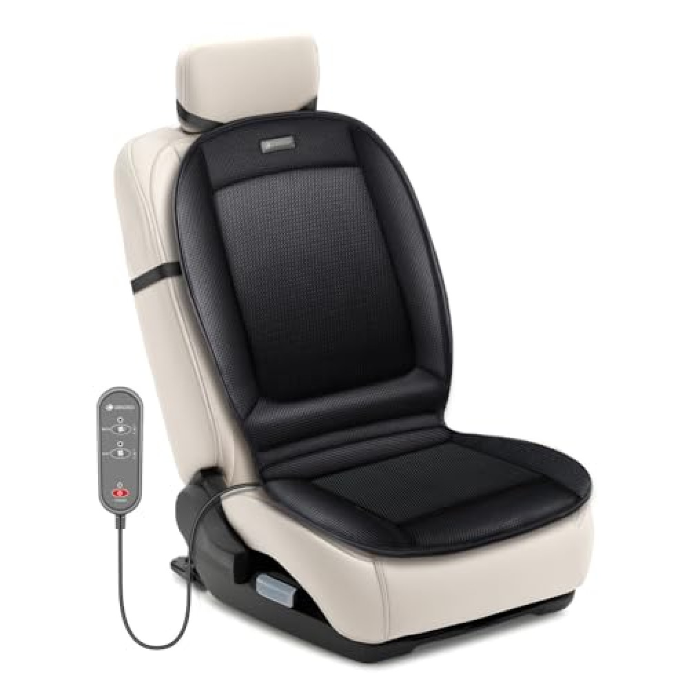 CooCoCo Cooling Car Seat Cover Front Seat, Ventilated Seat Cushion, Seat Cooling Pad for Car SUV Truck Universal Fit, Gifts for Husband Driver Men Dad, Deep Black
