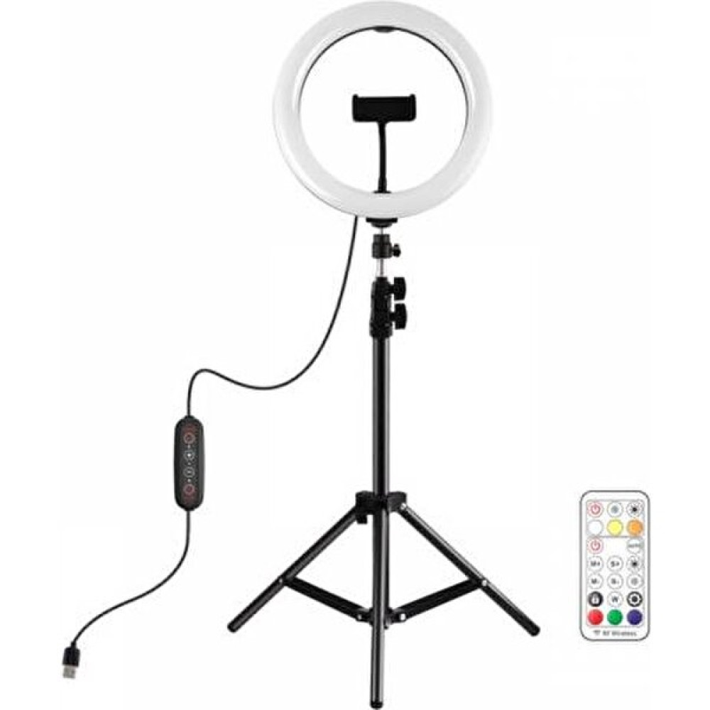 Coofbe 110CM Kumandalı Ayarlanabilir Rgb Işıklı Canlı Yayın ve Video Çekim Tripodu, Selfie Işık Seti - Siyah Tripodlar Fiyatı