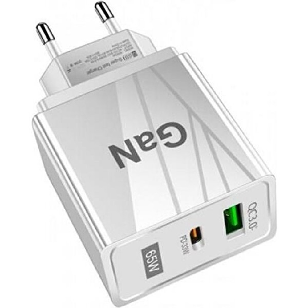 Coofbe 65W Gan Qc3.0 Pd Hızlı Başlığı 65W Gan Type-C + USB Şarj Adaptörü - Beyaz Cep Telefonu Şarj Cihazı Fiyatı