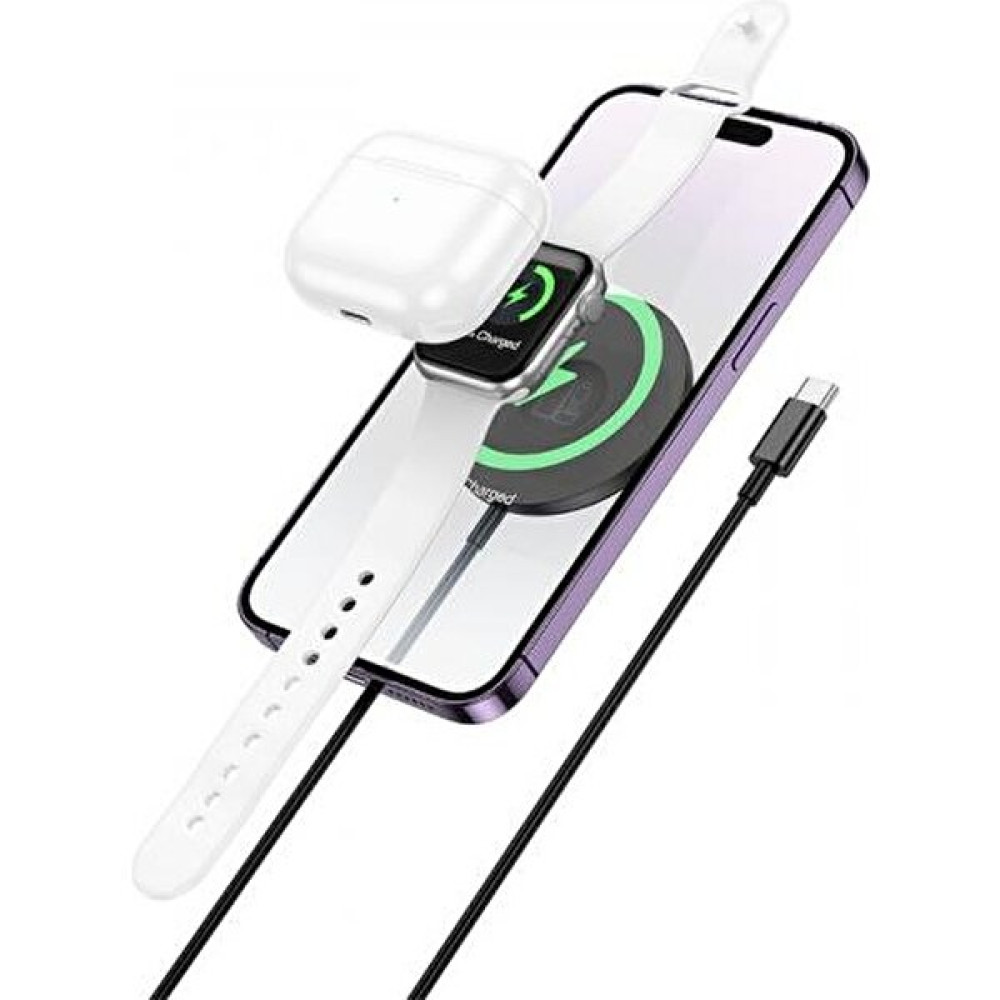 Coofbe Hc Seri Akım Koruma Magsafe 15W 3in1 Iphone Şarj Apple Watch Şarj Kulaklık Şarj Standı - Renkli - Universal (Sadece Adaptör) Cep Telefonu Şarj Cihazı Fiyatı