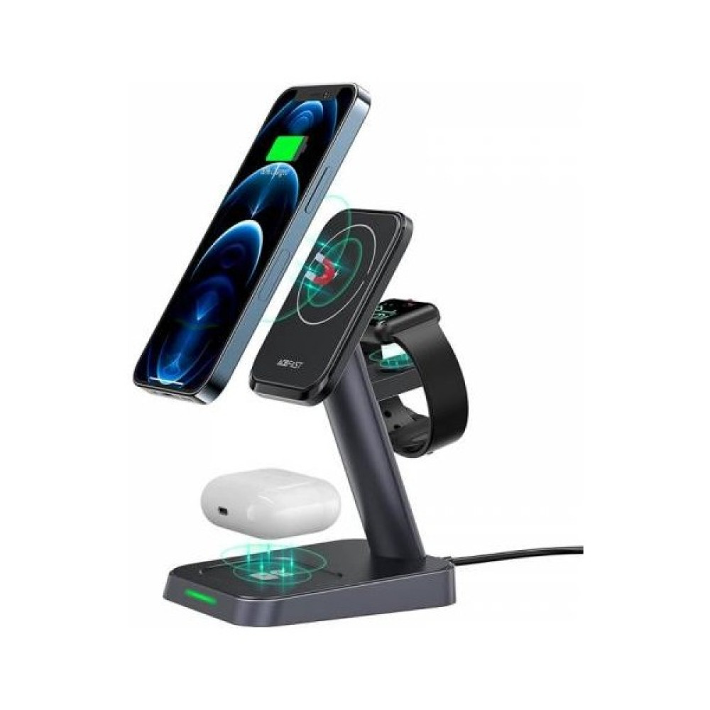 Coofbe Masaüstü 3in1 Şarj Istasyonu Magsafe Saat Kulaklık Iphone Şarj Iphone 12 13 14 Pro Max Şarj - Siyah Cep Telefonu Şarj Cihazı Fiyatı