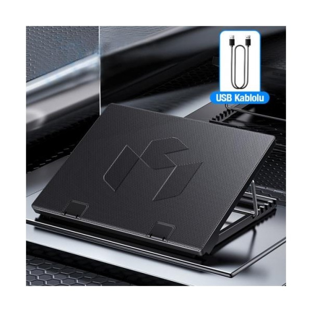 Coofbe Metal 5 Fanlı 2000RPM Kasırga Tipi Laptop Soğutucu Yükseklik Ayarlı Laptop Standı Çift USB Girişli Dizüstü Bilgisayar Aksesuarları Fiyatı