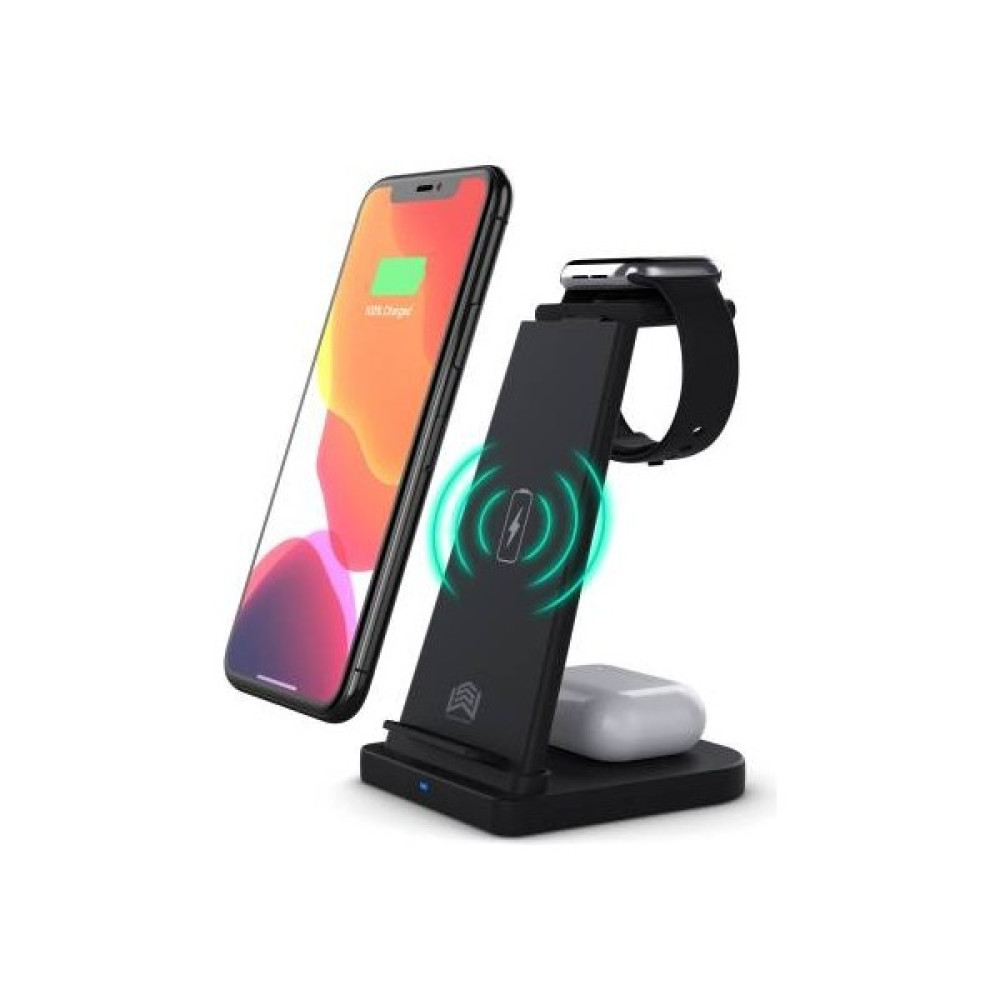 Coofbe Polham 15W Kablosuz Şarj Cihazı Apple Iwatch Airpods Şarj Standı Huawei Xiaomi Samsung Iphone Şarj - Siyah Cep Telefonu Şarj Cihazı Fiyatı