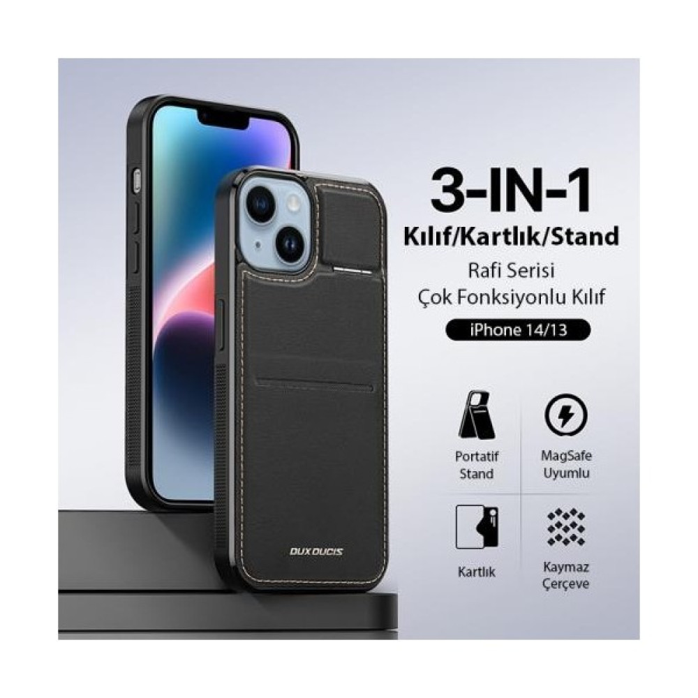 Coofbe Premium Deri 3in1 Magsafe Apple iPhone 13 Kılıf Apple iPhone 14 Kılıf Kartlık Telefon Standı Cüzdanlı Kılıf Cep Telefonu Kılıfı Fiyatı