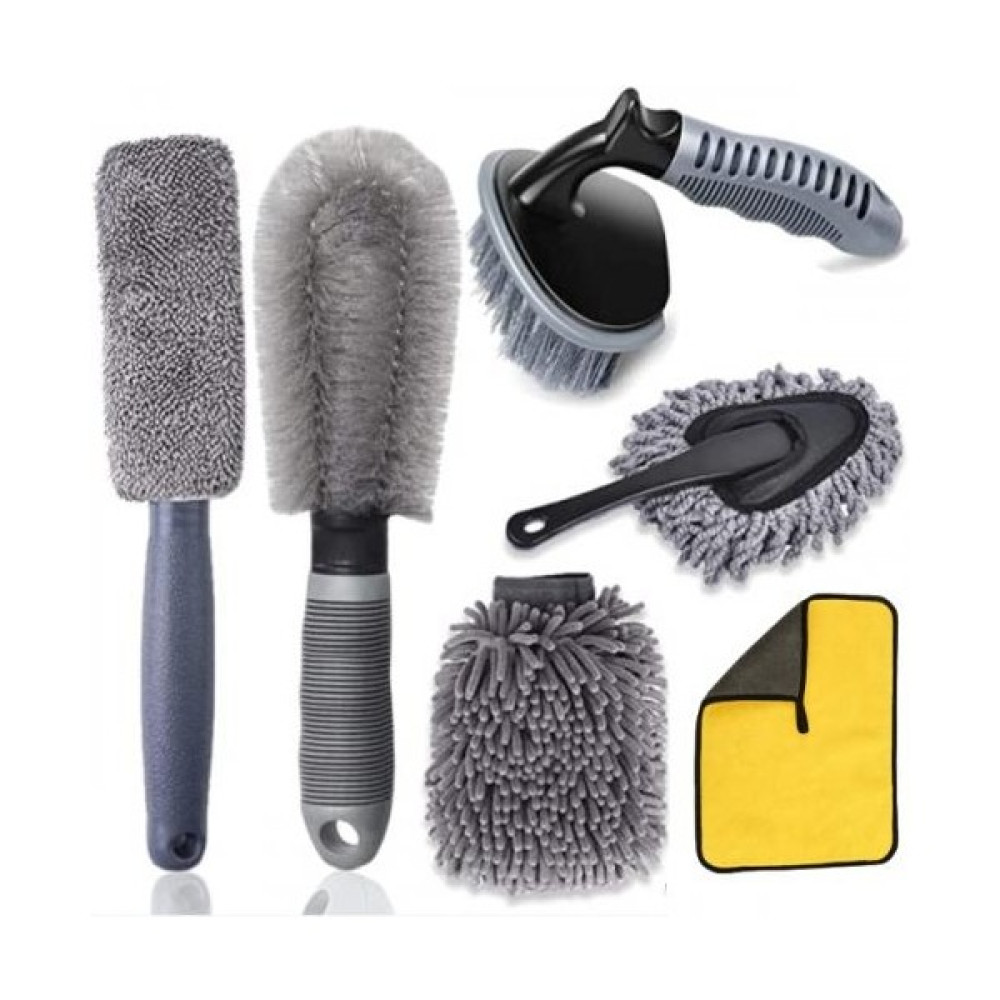 Coofbe Profesyonel 6 Parça Mikrofiber Araç Yıkama Seti Araç Jant Yıkama Fırcası Bezi Araç Yıkama Fırca Seti Oto Genel Temizlik Fiyatı