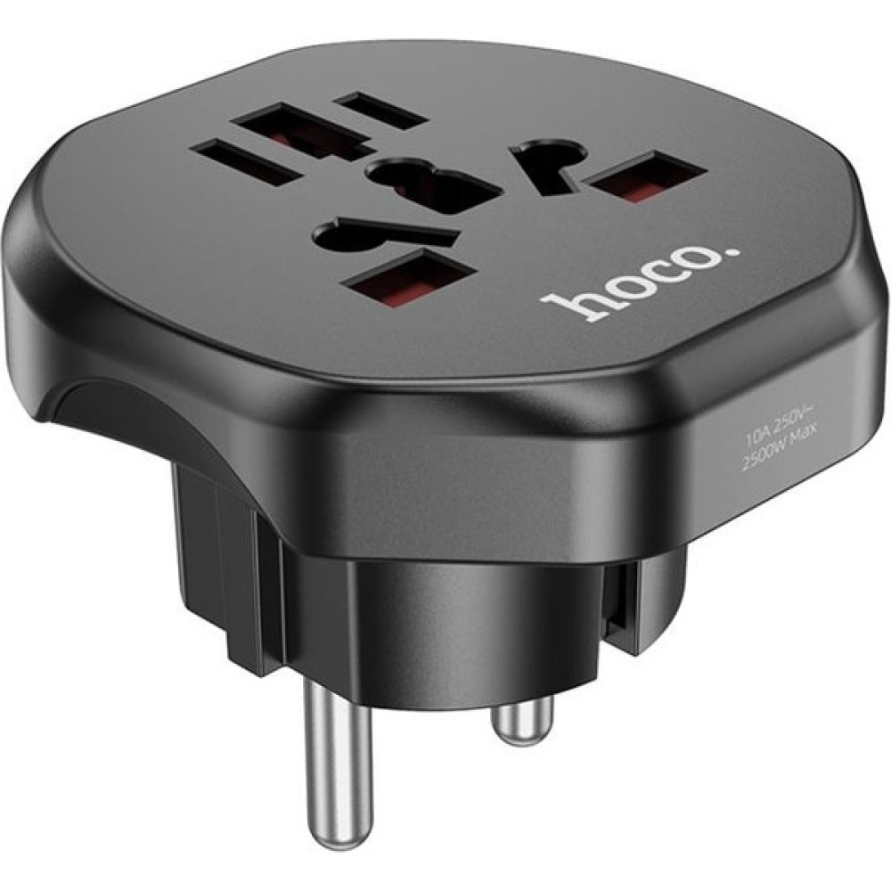 Coofbe Şarj Akım Korumalı 10A/250V Amerikan ve Avrupa Tipi Priz Dönüştürücü Priz Çevirici Adaptör - Siyah Cep Telefonu Şarj Cihazı Fiyatı