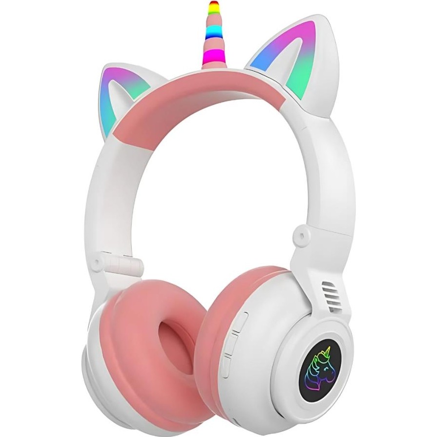 Coofbe Unicorn 94DB Güvenli Ses Kontrollü Yumuşak Kulak Pedli Bluetooth Kulaklık Bluetooth Çocuk Kulaklığı - Beyaz Bluetooth Kulaklık Fiyatı