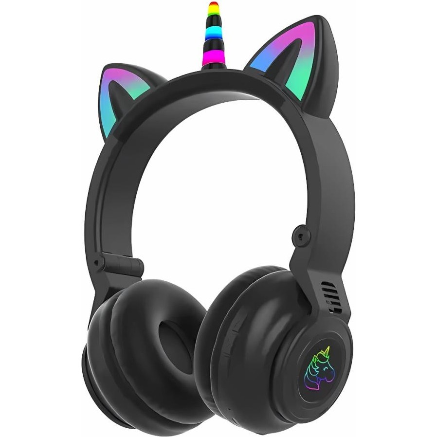 Coofbe Unicorn 94DB Güvenli Ses Kontrollü Yumuşak Kulak Pedli Bluetooth Kulaklık Bluetooth Çocuk Kulaklığı - Siyah Bluetooth Kulaklık Fiyatı