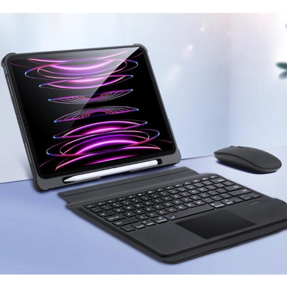 Coofbe Uyku Modlu Touchpad Standlı iPad Pro 12.9 Klavye iPad Pro 12.9 Bluetooth Klavye Touchpad Kılıf - Siyah Tablet Kılıfı Fiyatı