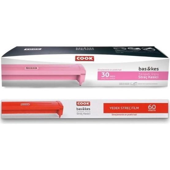 Cook Bas & Kes Streç Kesici Pembe + 60 mt Yedek Film Streç Film Fiyatı