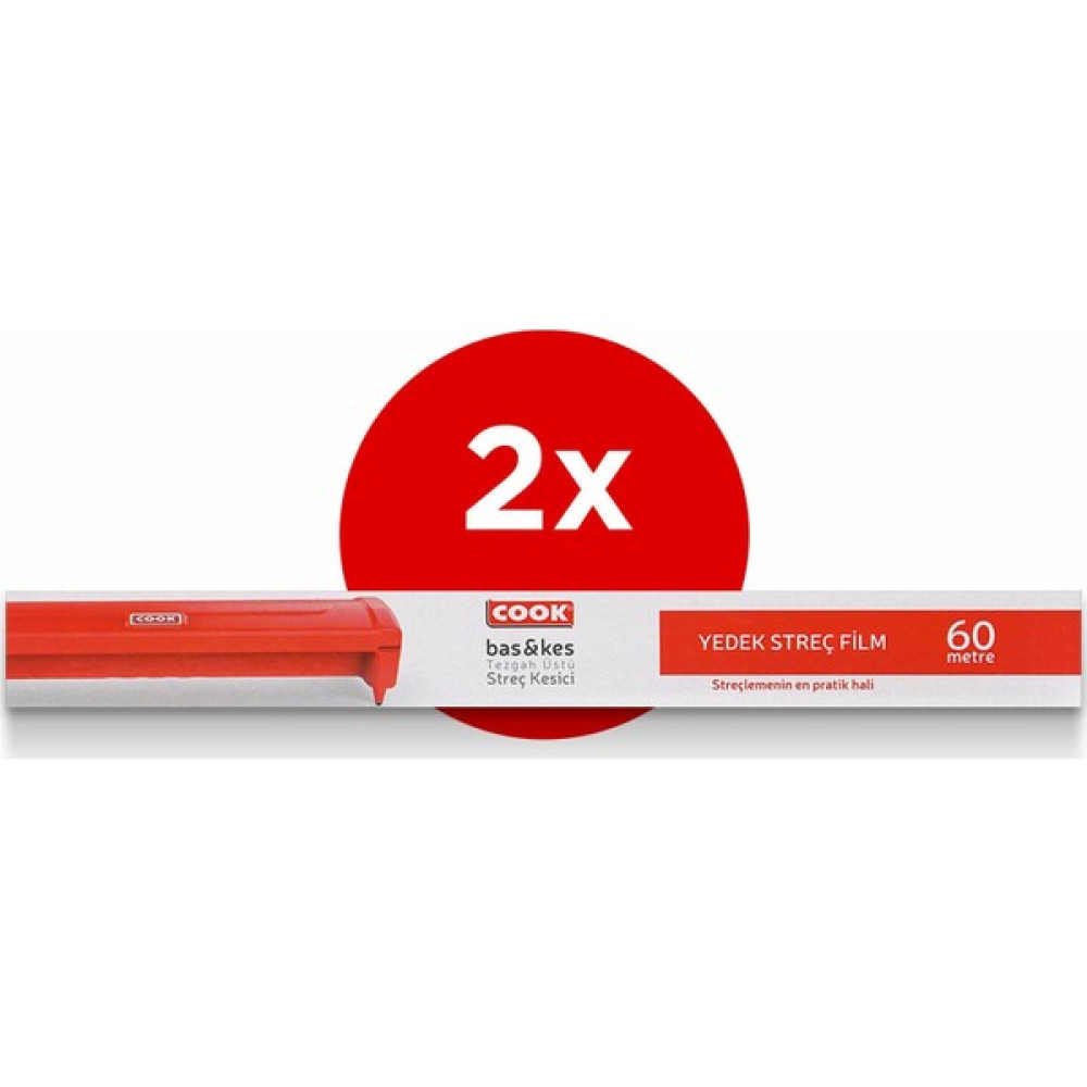 Cook Bas&kes Streç Kesici Yedek Streç Film 30 cm x 60 M 2'li Paket Streç Film Fiyatı
