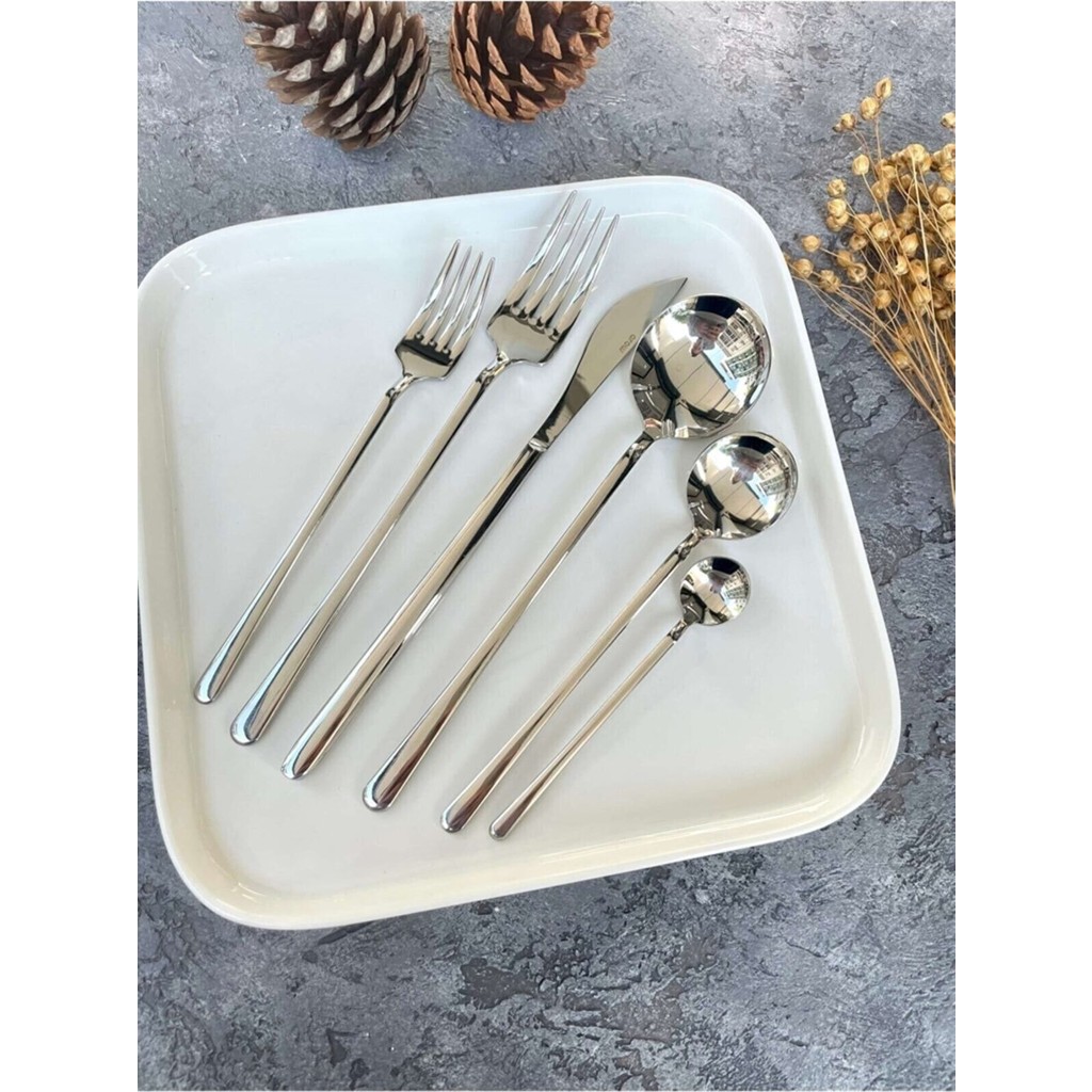 Cook Case Circle 6 Adet Paslanmaz Çelik Tatlı Kaşığı -18/10 - Beyaz Çatal / Kaşık / Bıçak Takımları Fiyatı