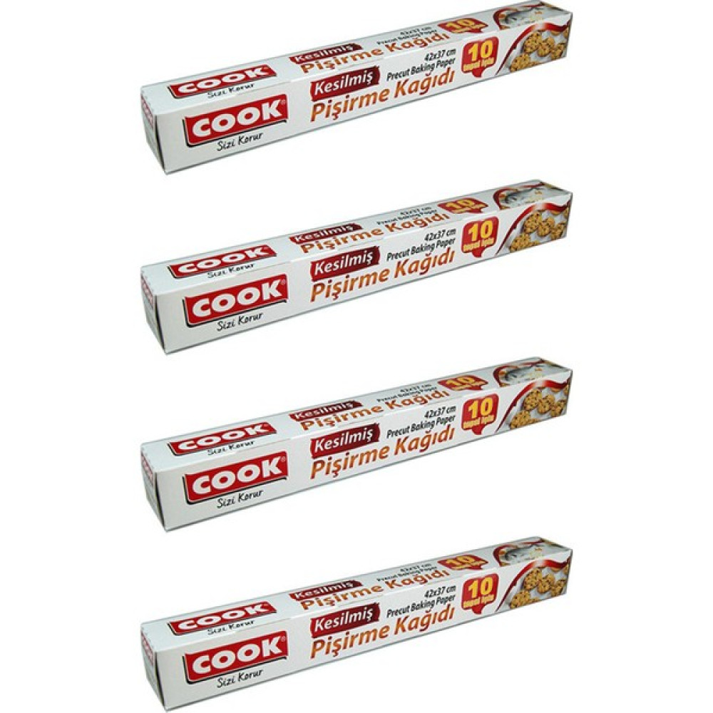 Cook Kesilmiş Pişirme Kağıdı 10 Tepsi (42 x 37 Cm) x 4 Adet Pişirme Kağıdı Fiyatı