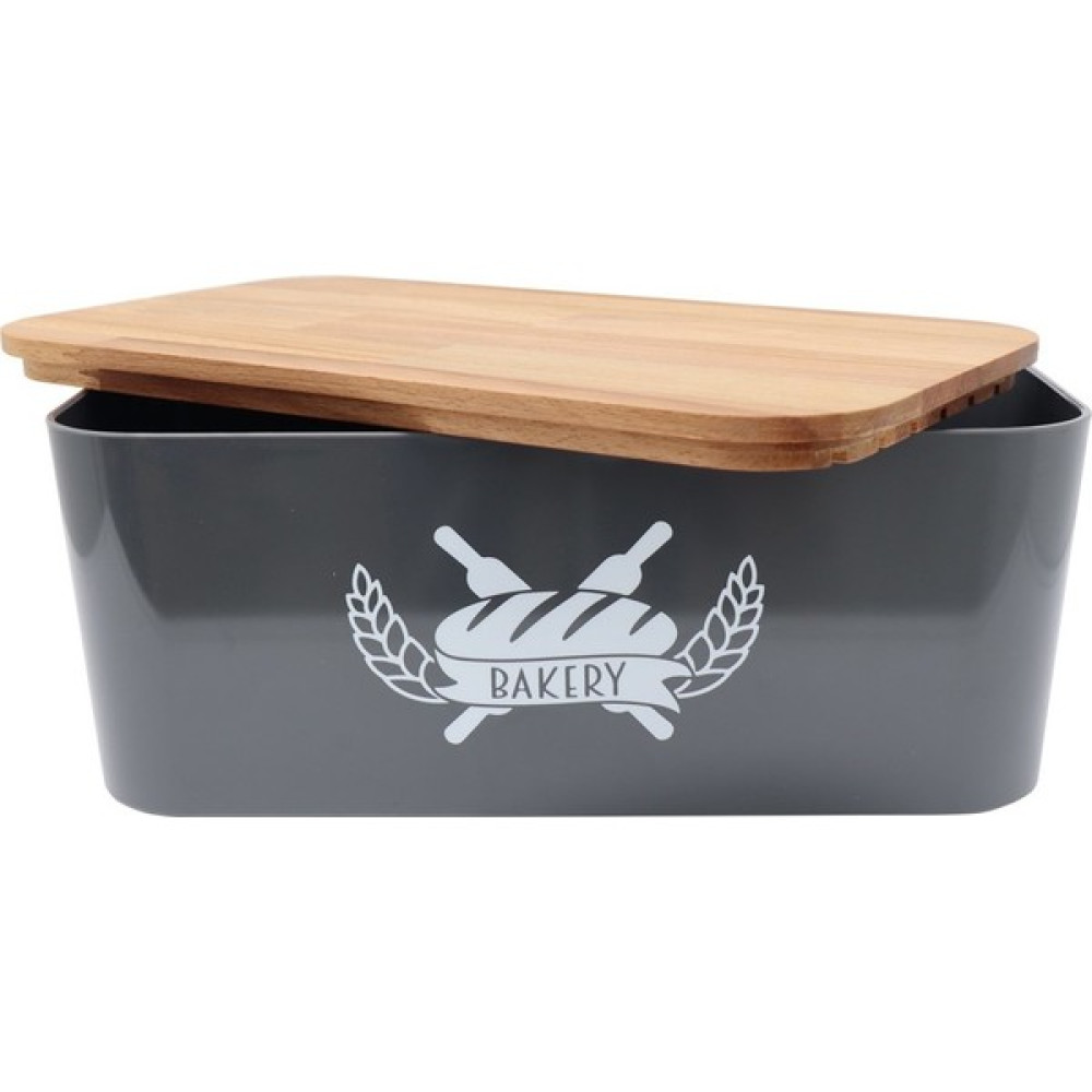 Cookbella Ow-01 Ahşap Kapaklı Ekmeklik Gri Saklama Kapları Fiyatı