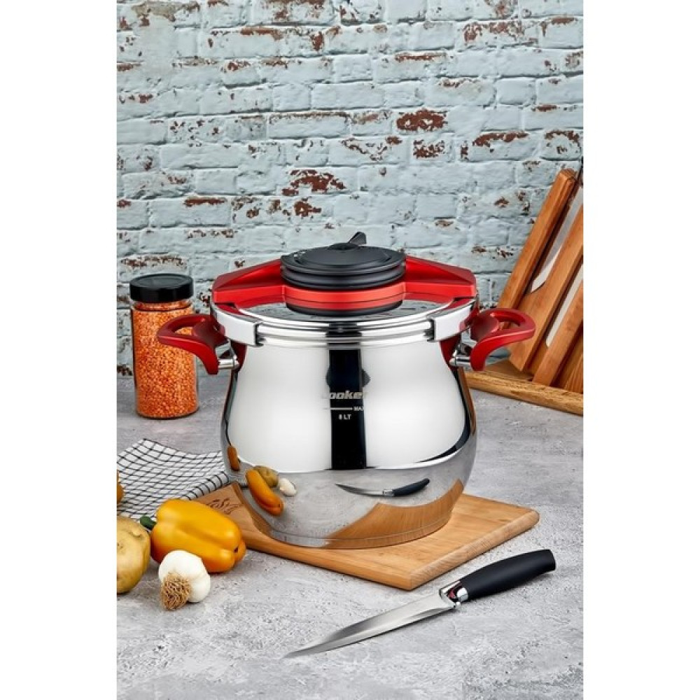 Cooker 8 lt Klipso Kapak Düdüklü Tencere CKR-2878 - Gümüş - 8 L Düdüklü Tencereler Fiyatı