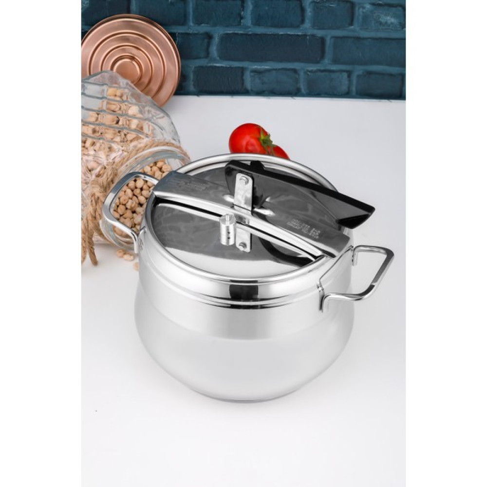 Cooker Cooker18/10 Çelik Lara Düdüklü Tencere (8-Lt) - 8 L - Gri Düdüklü Tencereler Fiyatı