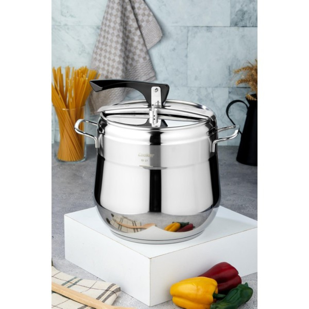 Cooker Lara 13 Lt Düdüklü Tencere CKR2968 - 13 L - Gümüş Düdüklü Tencereler Fiyatı