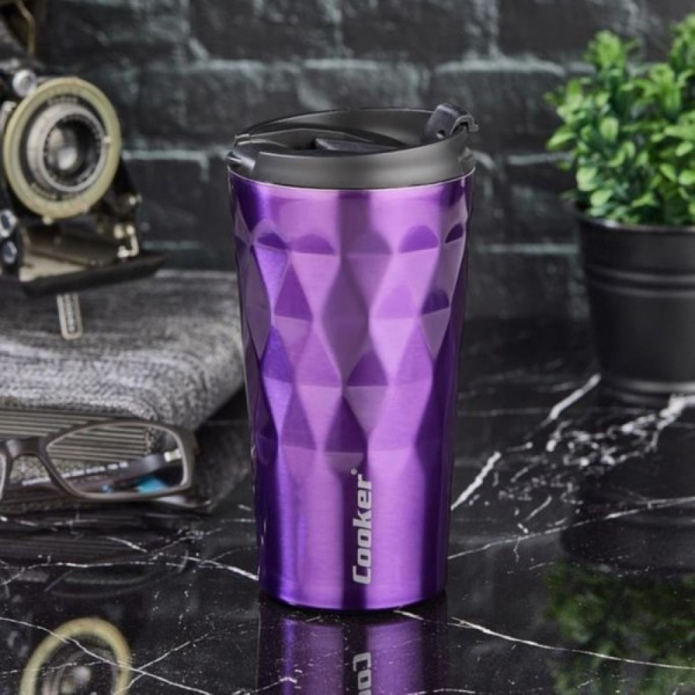 Cooker Lüx 350 ml Prizma Çelik Termos Mug Mor - CKR2048 Kamp Mutfağı Fiyatı