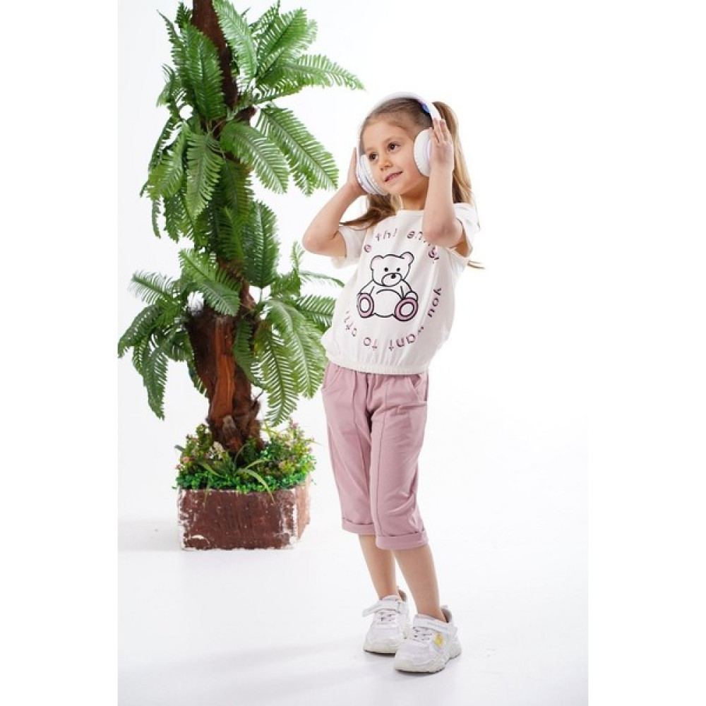 Cookie Kids Kız Çocuk Ayıcıklı 2 Li Takım Alt Üst Şortlu Pamuk Takım Pembe Kız Çocuk Giyim Takımı Fiyatı