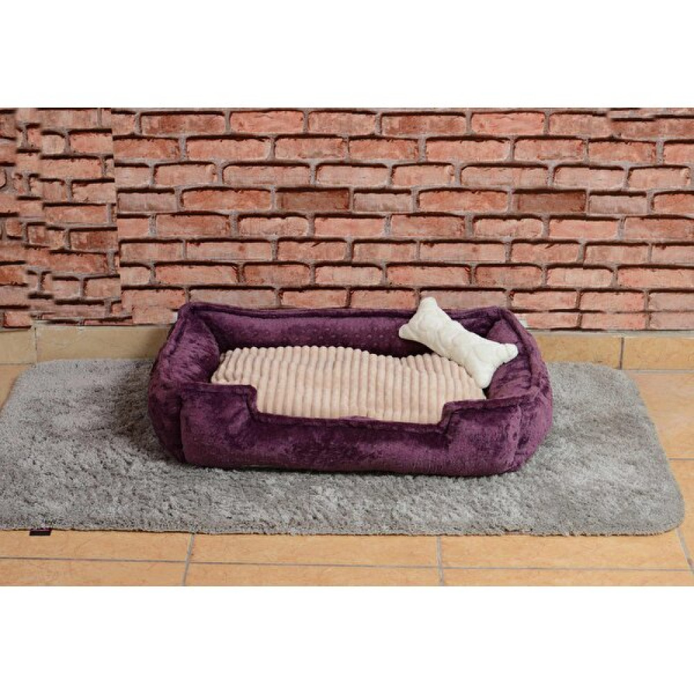 Cookie Pet Dolgulu Kedi Köpek Yuvası 70x50cm Mürdüm Bej Evcil Hayvan Ürünleri Fiyatı