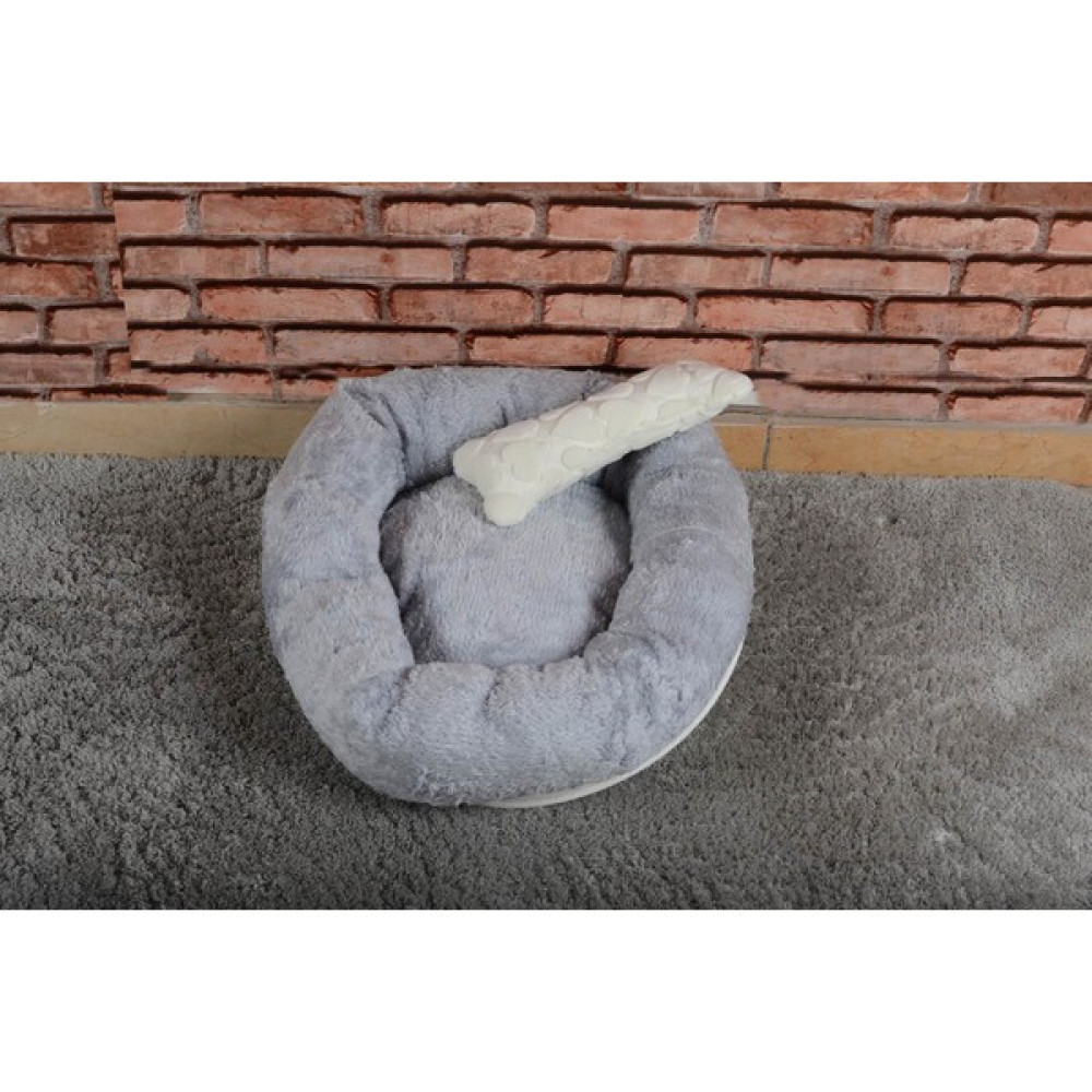 Cookie Pet Sherpa Polar Yıkanabilir Yuvarlak Köpek Kedi Yatağı 60 cm Gri - 60 x 60 cm Evcil Hayvan Ürünleri Fiyatı