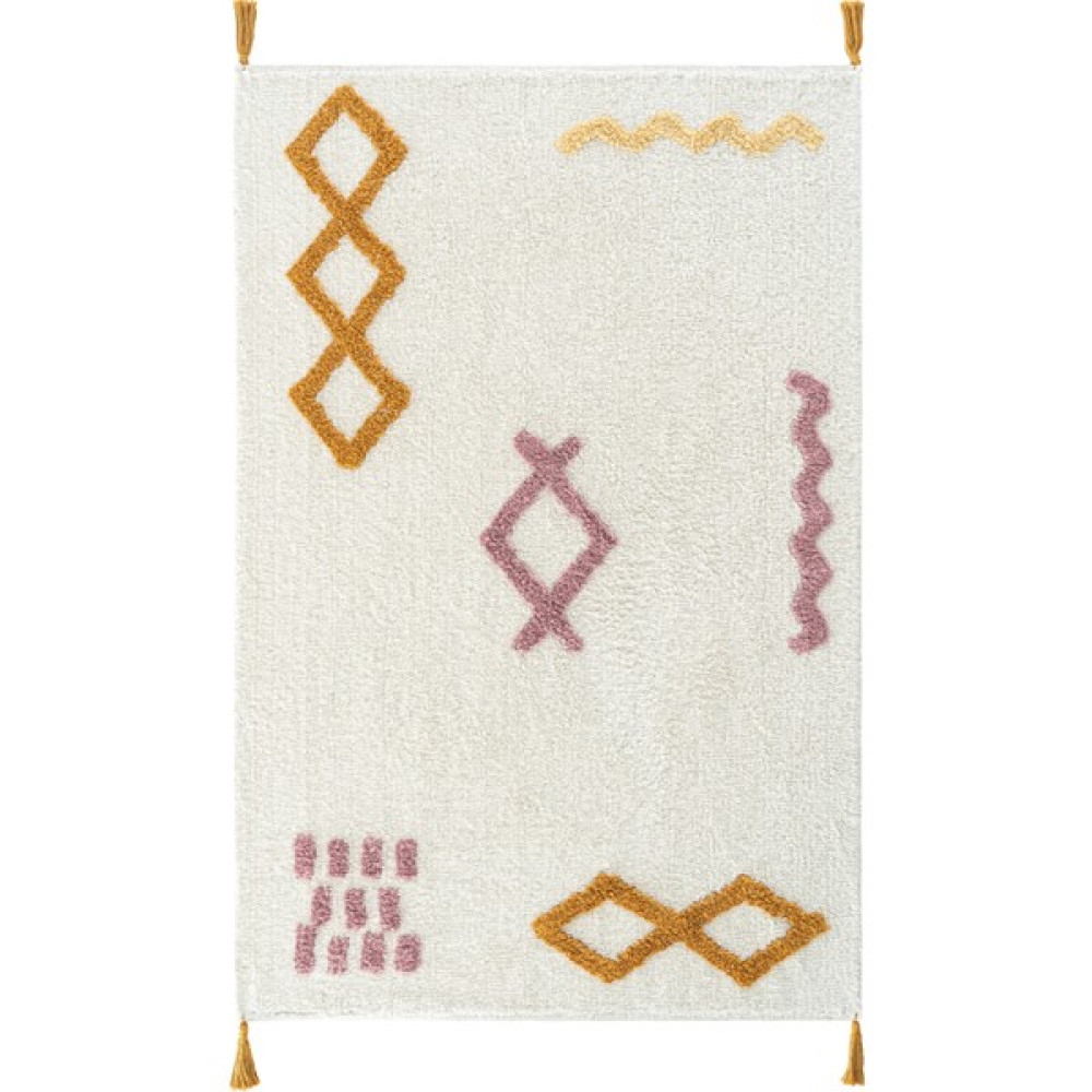 Cool Halı Cool Cotton Ccn 04 Multy Xw Makinede Yıkanabilir Kaymaz Tabanlı Naturel Pamuk Dokuma Bebek Halısı - 100 x 160 cm - Renkli Bebek Odası Halı Fiyatı