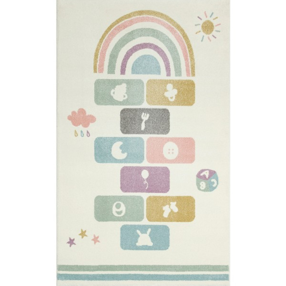 Cool Halı Cool Kids 25 Pastel Çocuk Odası Halısı Hav Toz Vermez Yumuşak Dokulu Bebek Odası Halısı - 120 x 180 cm - Renkli Bebek Odası Halı Fiyatı