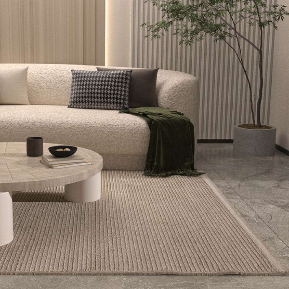 Cool Halı Vetrina 3602 Vizon Yumuşak Dokulu Halı Kilim Salon Mutfak Koridor Kesme Yolluk Dokuma Makine Halısı - 80 x 150 cm Salon Halısı Fiyatı