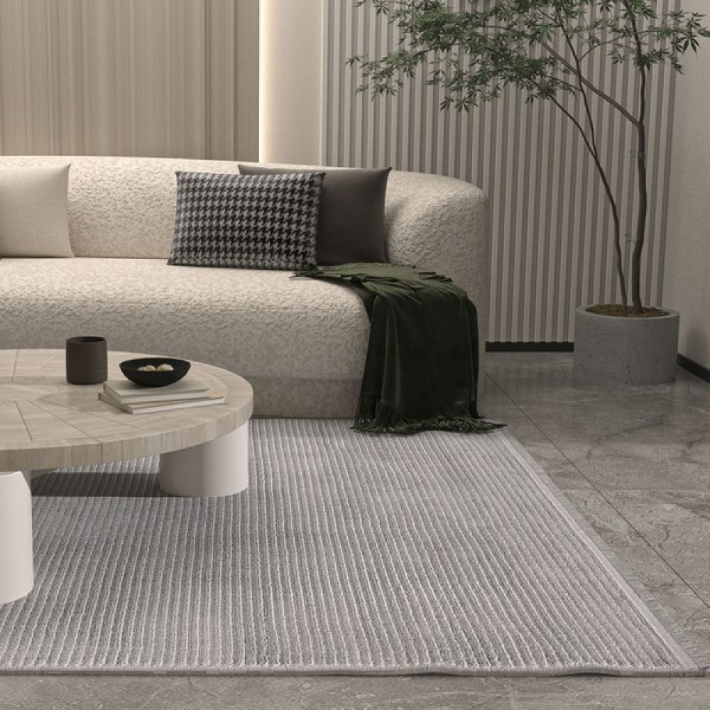 Cool Halı Vetrina 3603 Gri Yumuşak Dokulu Halı Kilim Salon Mutfak Koridor Kesme Yolluk Dokuma Makine Halısı - 200 x 290 cm Salon Halısı Fiyatı