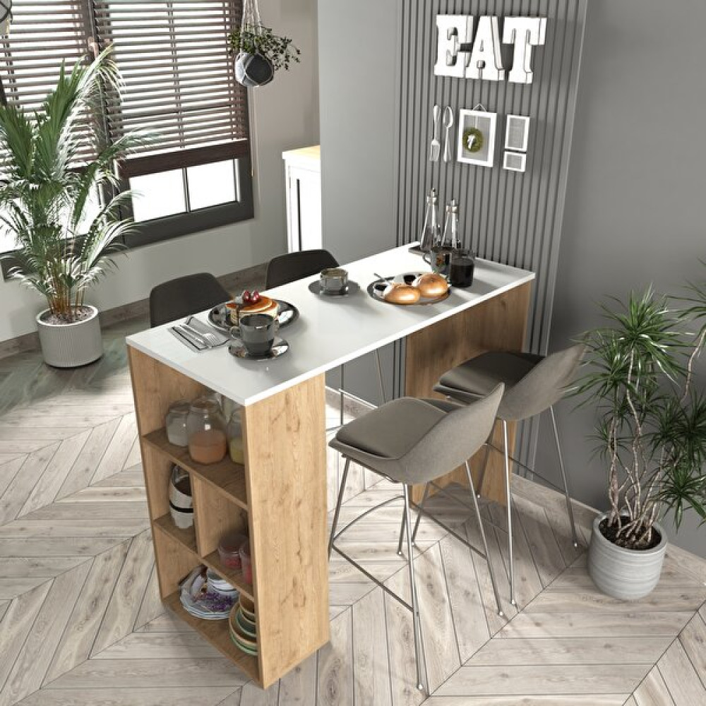 Cool Home Pan Kahve Köşesi , Yemek Masası , Mutfak Masası , Ada , Bar Masası , Beyaz - Sepet - Beyaz - Meşe Yemek & Mutfak Masası Fiyatı