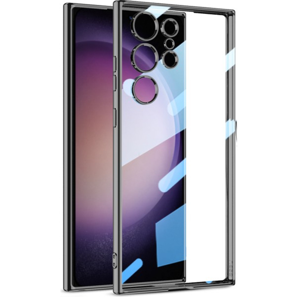 Cool-M Case Samsung Galaxy S24 Ultra Koruyucu Kılıf Elektrokaplama Kristal Clear Tpu Telefon Kapağı (Yurt Dışından) - Siyah - renk Cep Telefonu Kılıfı Fiyatı
