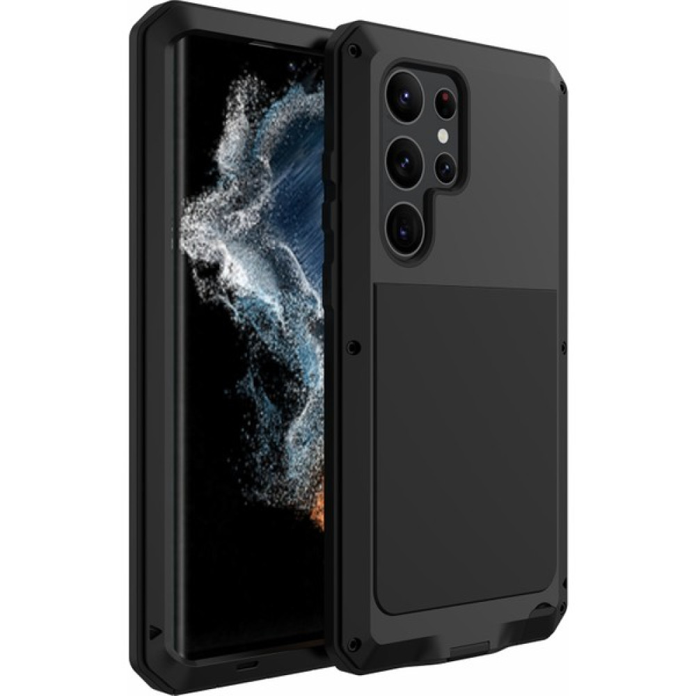 Cool-M For Samsung Galaxy S23 Için Ultra Anti-Drop Silikon + Metal Akıllı Telefon Kasası Şok Geçirmez Telefon Geri Kapak (Yurt Dışından) - Siyah Cep Telefonu Kılıfı Fiyatı