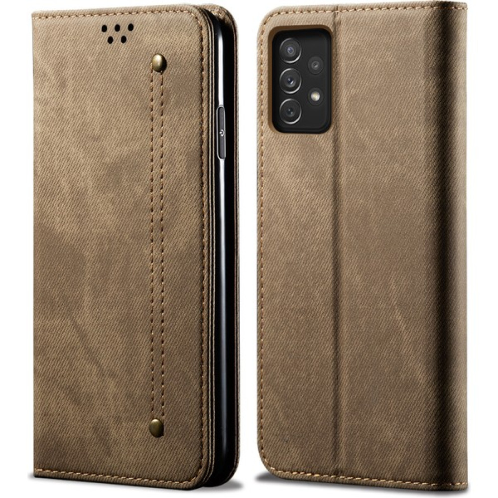 Cool-M Kot Kumaş Doku Pu Deri Kasa + Tpu Iç Kabuk Cüzdan Standı Samsung Galaxy A73 5g Için Cep Telefonu Koruyucu Kapak (Yurt Dışından) - Asker Yeşili Cep Telefonu Kılıfı Fiyatı