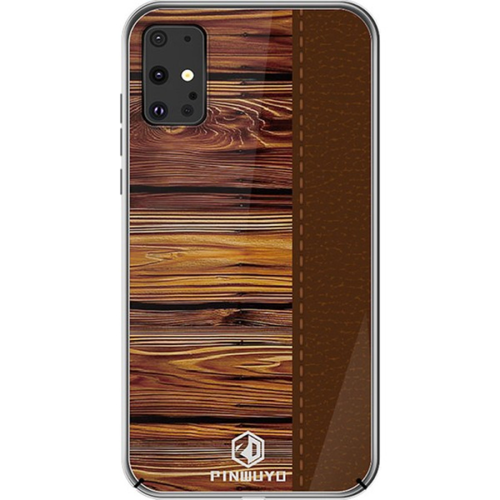Cool-M Pinwuyo Pin Dun Serisi Ahşap Tahıl Deseni Ekleme Samsung Galaxy S20 Için Koruyucu Pc Telefon Kılıfı Kabuğu (Yurt Dışından) - Kahverengi Cep Telefonu Kılıfı Fiyatı
