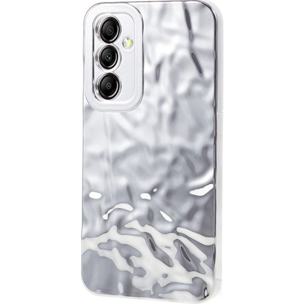 Cool-M Samsung Galaxy A34 5g Elektrokaplatma Telefon Kılıfı, Kırışmış Düzensiz Kıvrık Tpu Kapak (Yurt Dışından) - Gümüş Cep Telefonu Kılıfı Fiyatı