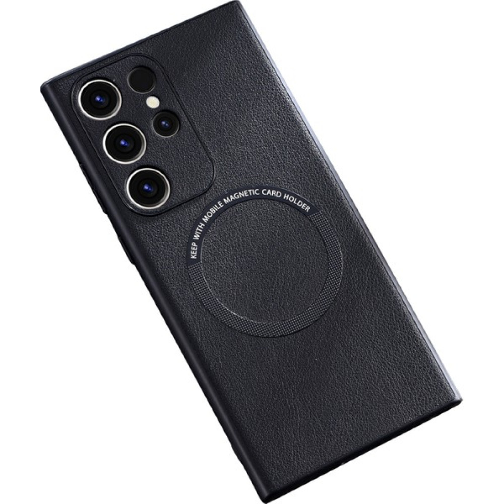 Cool-M Samsung Galaxy S23 Ultra Cover Için Magsafe Şarj Cihazı Pu Deri Kaplamalı Tpu+Pc Telefon Kılıfı (Yurt Dışından) - Siyah Cep Telefonu Kılıfı Fiyatı