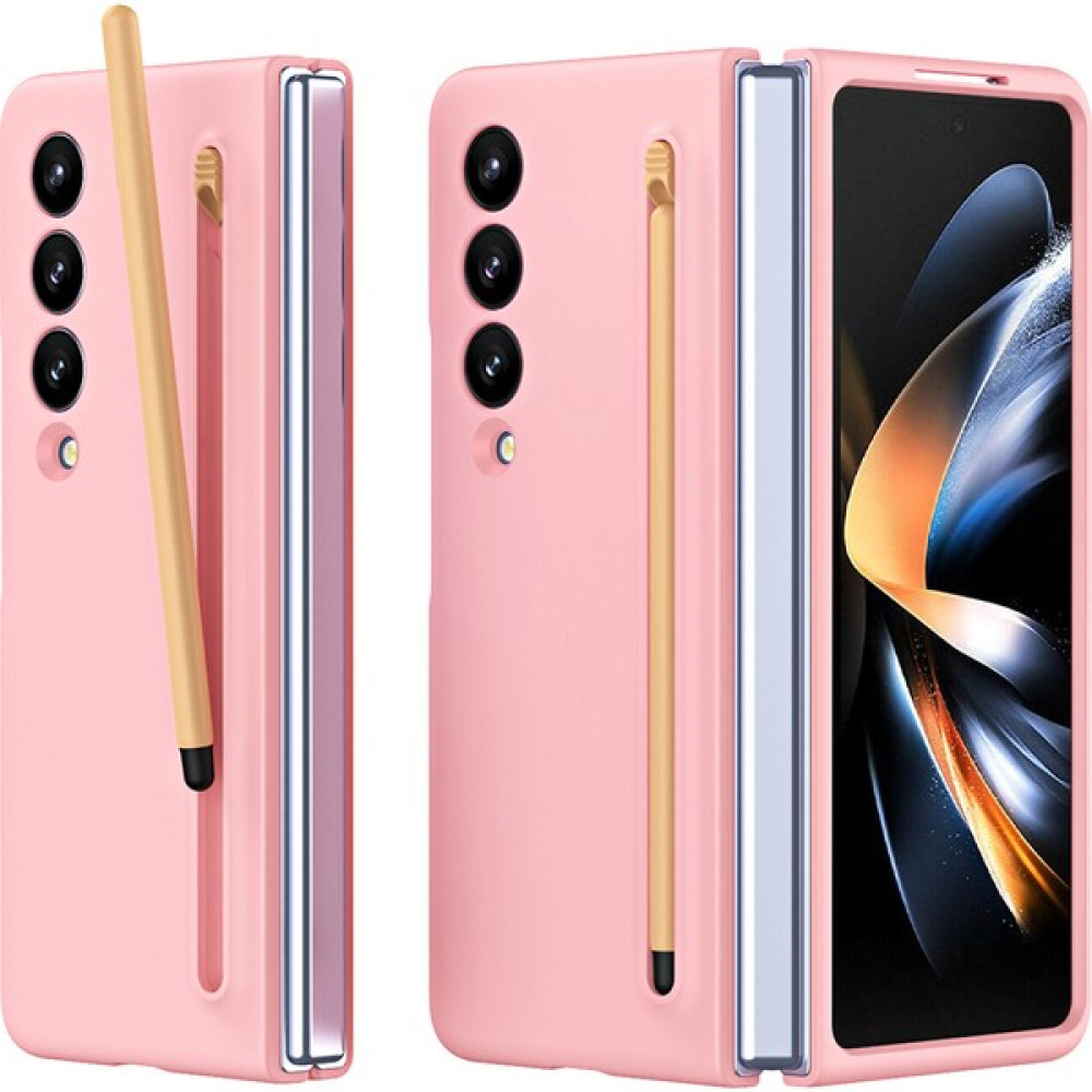 Cool-M Samsung Galaxy Z Fold4 5g Kılıf Kılıf Pen Kauçuk Pc Katlanır Telefon Kapağı (Yurt Dışından) - Pembe - Galaxy Z Fold 4 5G Cep Telefonu Kılıfı Fiyatı