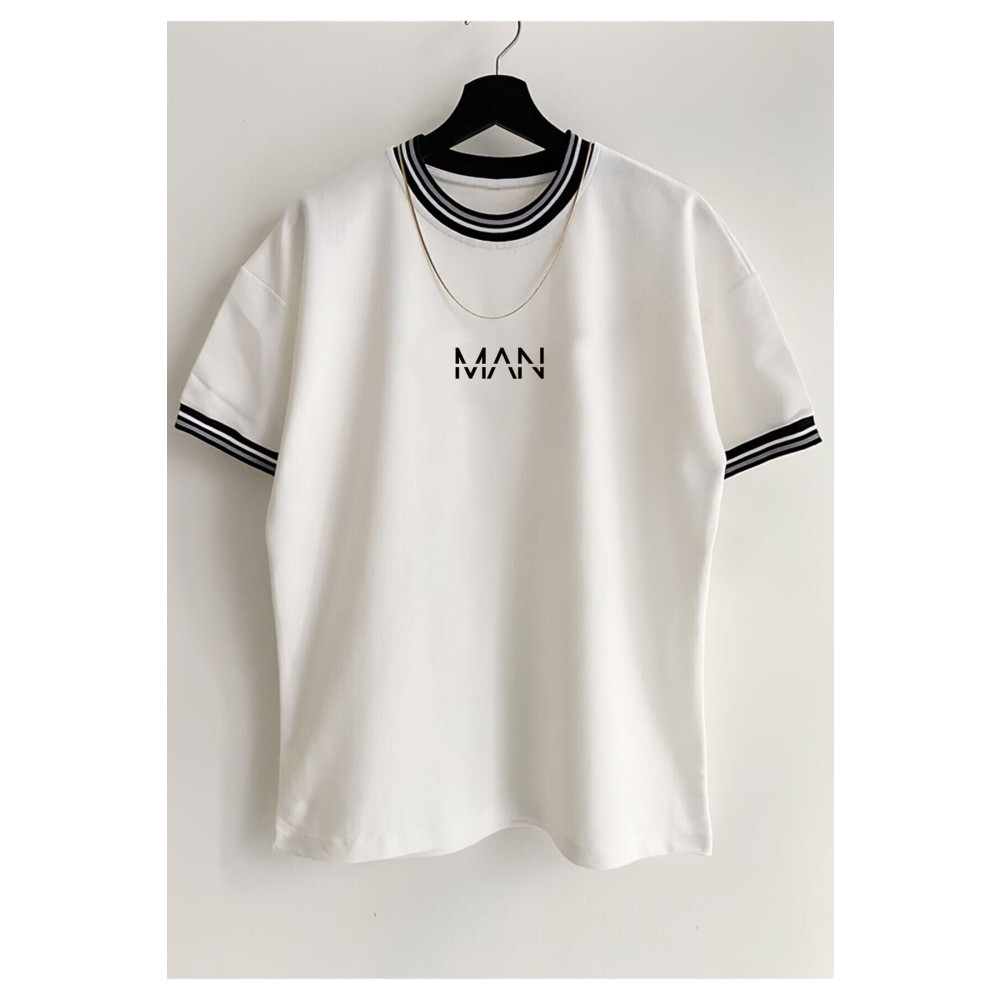 Cool mans Erkek Yeni Sezon Oversize Man Kalıp Yaka Detaylı Yazlık T-shirt XL Beden Bayan T-shirt Fiyatı