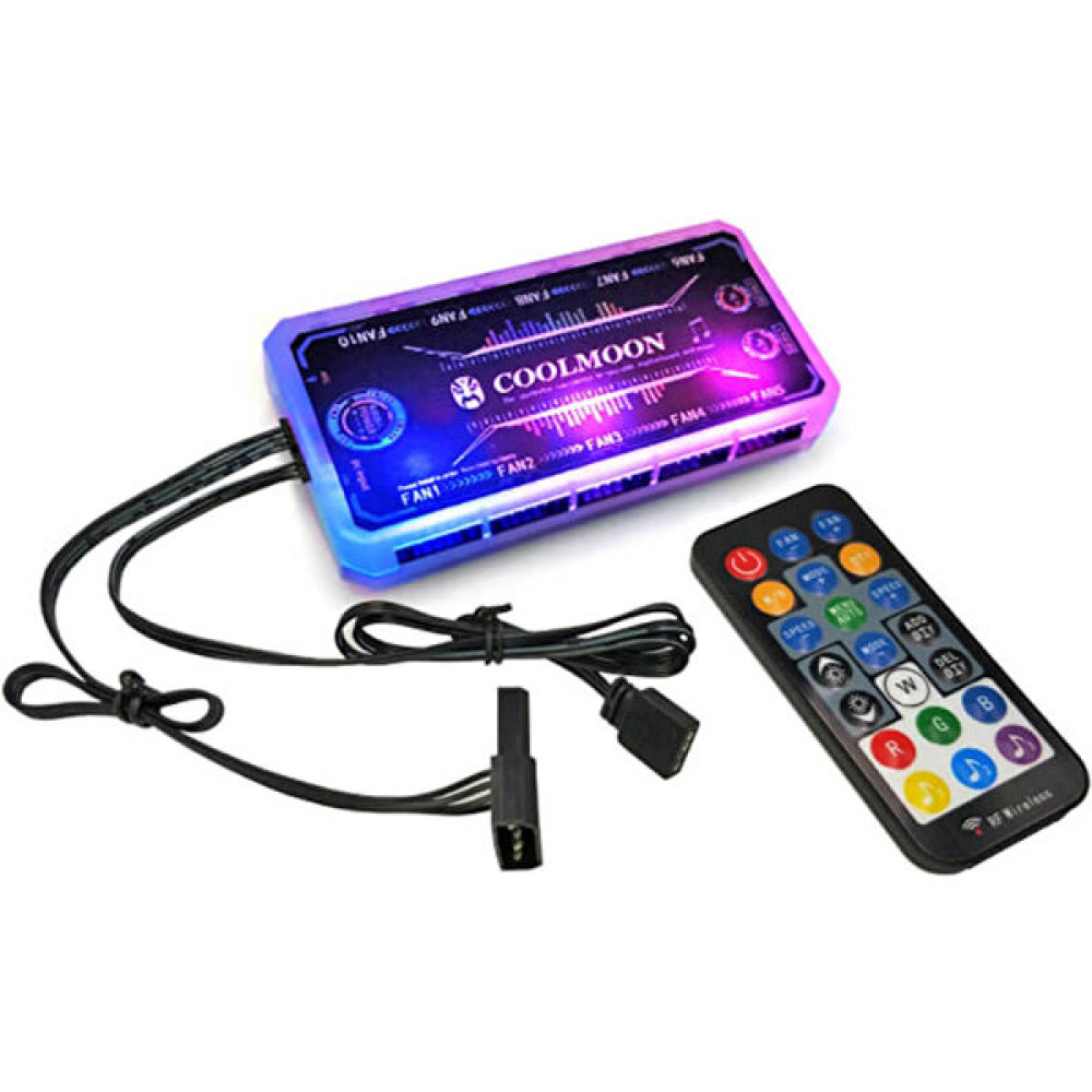 Cool Moon Coolmoon Rgb Fan ve LED Strip Kontrolcü Denetleyici Sese Duyarlı 10X6PIN 2X4PIN - Siyah Soğutucular Fiyatı